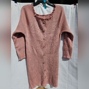 Unknown Brand Pink Button-Up Women's Sweater Sz L Good Condetion See Pictures
